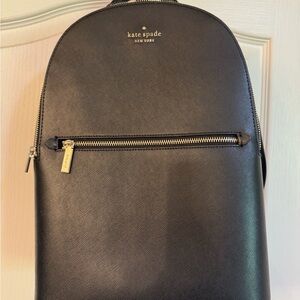 Kate Spade Black Backpack with Gold Details